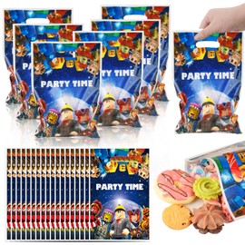 NTGFU 50Pcs Kids Birthday Bags with Handle, Cartoon Party Goodie for Party Bag Fillers, Boys Girls Gift Bags for Birthday Party Supplies Party Favor Candy Bag