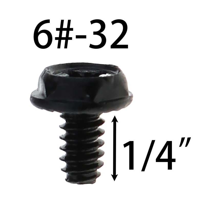 MEETOOT 100PCS 6#-32x6 Hex Washer Head Replacement PC Case Mounting