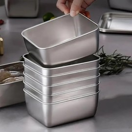 souso 6pcs 304 Stainless Steel Food Containers with Lids, Stacking Snack Container, Reusable Containers For Snacks, Prep Containers Metal Lunch Container for Office