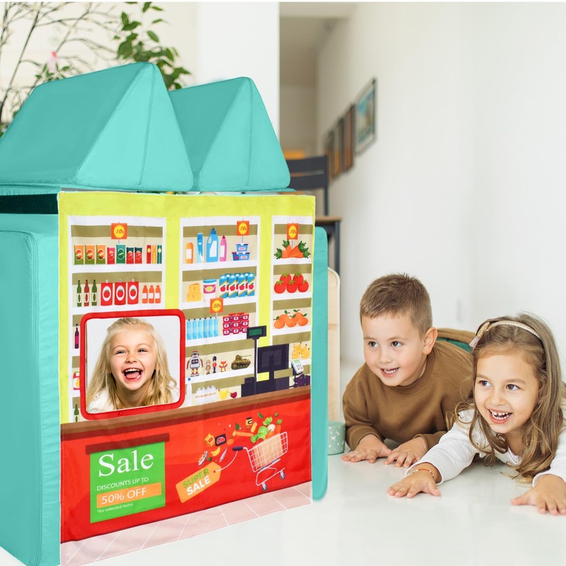 HAJOROM Play Panel for Kids Play Couch Childrens Supermarket Play