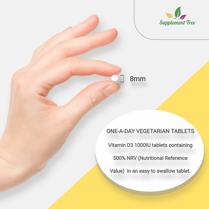 Vitamin D 1000IU 365 Vegetarian Tablets | Optimum Strength Cholecalciferol