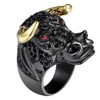 PAURO Men's Stainless Steel Cubic Zirconia Taurus Bull Tribal Biker