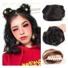 Extensiones de cabello con pinza para moño desordenado, cola de