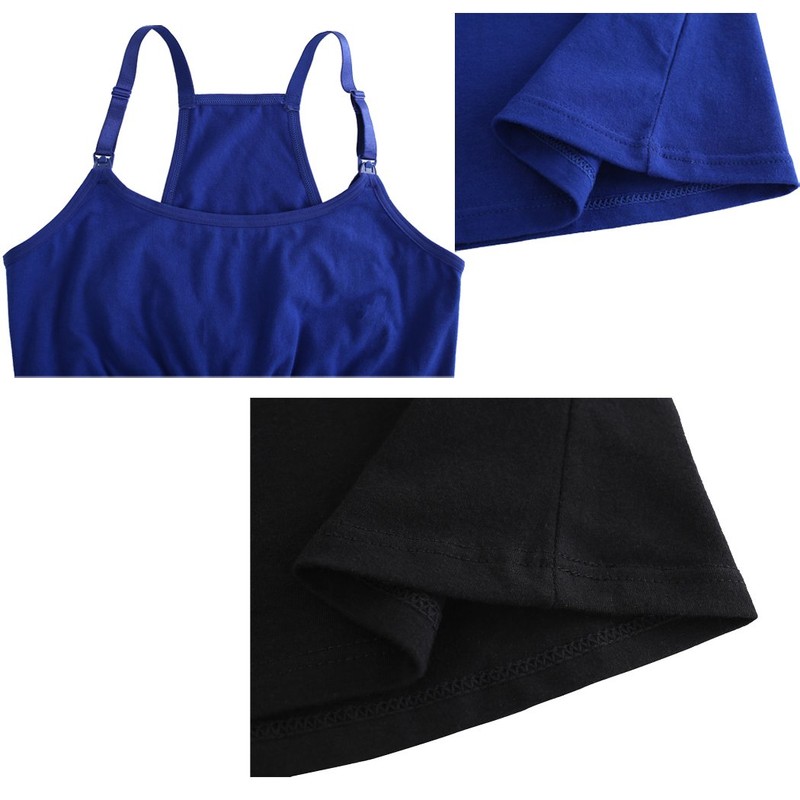 KUCI - Camiseta de maternidad para lactancia, Black+blue+white/3pack, L