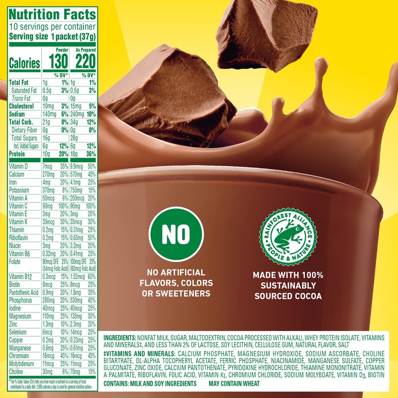 Carnation Breakfast Essentials High Protein Powder Drink Mix, Rich Milk