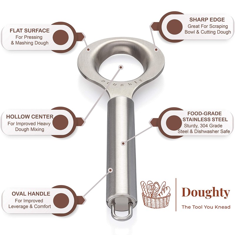 Doughty Stainless Steel Dough Whisk, Mixing and Kneading Tool –