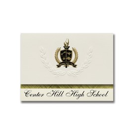 Signature Announcements Center Hill High School (Olive Branch, MS) Graduation Announcements, Presidential style, Elite package of 25 with Gold & Black Metallic Foil seal