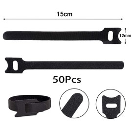 Eupneicu Cable Ties Black Set, Cable Ties [50 Pieces] + Nylon Cable Ties [200 Pieces], Reusable Cable Ties, for Home and Office Cable Organiser