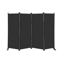 MAYOLIAH 4 Panel Room Divider Screen 6Ft Tall Foldable Privacy Dividers Indoor Wall Partition Room Separator Black