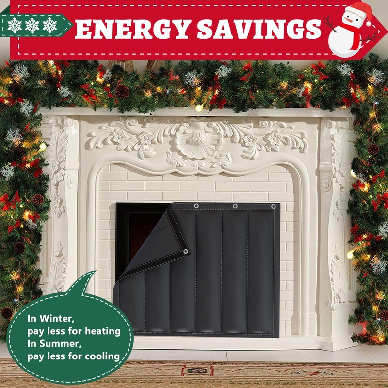 Magnetic Fireplace Covers Indoor for Insulation, Fireplace Draft Stopper Blanket