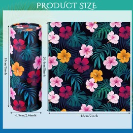 4 Pcs Car Tissues Boxes Travel Cylinder Tissue Boxes 7 x 2.6 Inch Large Capacity Car Tissues Cylinder Holder Hawaiian Floral Style Round Tissue Box for Car Cup Holder Home Bathroom (Flower Style)
