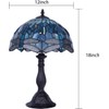 Pterying Tiffany Dragonfly Table Lamp, 18'' Tall Vintage Stained Glass