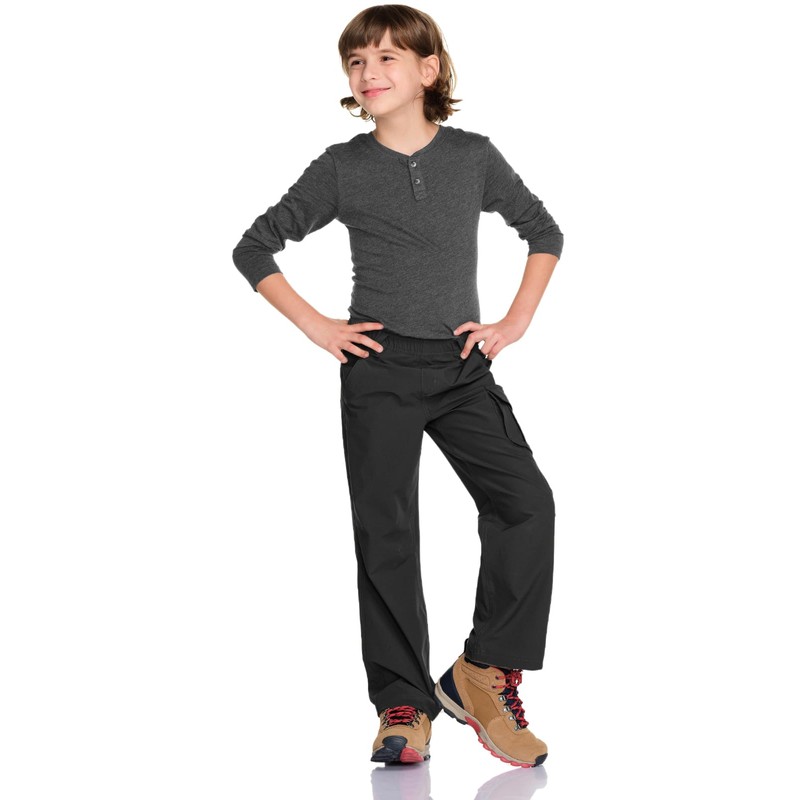 CQR Kids Boy’s Hiking Cargo Pants, Water Resistant UPF 50+