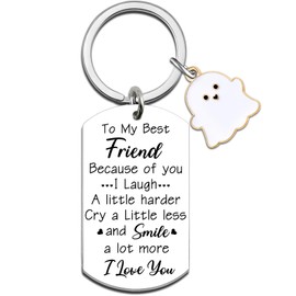 UYBEPU Best Friend Keychain Long Distance Friendship Gifts Friend Gifts for Women Friendship Soul Sister Bestie Gift for Her Funny Valentine's Day Birthday Gift for Friends Female