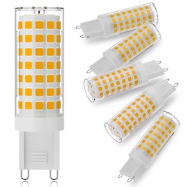DUMILOO G9 LED Bulb 6W,60W Halogen Equivalent,2700K Warm White,High Brightness 600LM, AC120V T4 G9 Bulbs with Long Lifespan for Chandeliers Home Lighting,G9 Bi-Pin Ceramic Base,Non-Dimmable,6 Pack