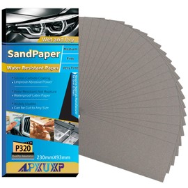 ALPXUXP Sandpaper P320 Grit Pack of 30 Wet and Dry Professional Water Emery Paper for Car Metal Wooden Furniture Stone Varnish Glass 23 x 9 cm