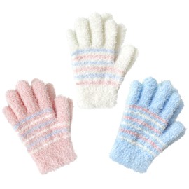 Dream Items, 3 Color Set, Cold Gloves, For Boys, Girls, Kids, Fluffy, Thick, For Kindergarten Commutes, School Commutes, Playing in the Snow, Outdoors, Autumn, Winter, Cold Protection, Windproof,