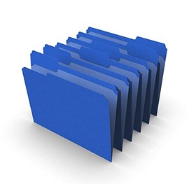 Staples 508911 Colored File Folders W/Reinforced Tabs Letter 3 Tab Blue 100/Box
