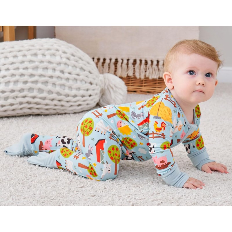 SUZEL - Pijama de viscosa de bambú para bebé, mameluco