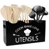 LYRIMEAI Large Utensil Holder for Kitchen Counter, 3 Compartment Solid
