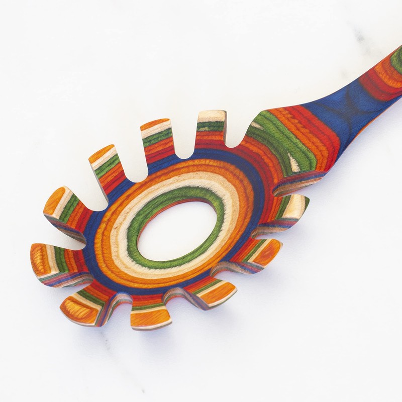 Baltique Marrakesh Collection 12-1/2" Wooden Spaghetti Spoon and Pasta Server