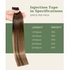 SURNEL Injected Tape in Hair Extensions 22 Inch Natural Black