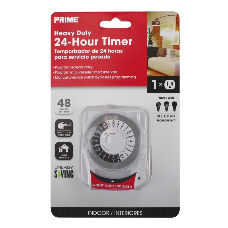 Prime Wire & Cable TNINL2412 1-Outlet 24 Hour Electro Mechanical