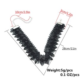 TseenYi Lace Choker Necklace Hollow Tattoo Necklace Choker Short Adjustable Boho Chain Jewelry for Women and Girls (Black)