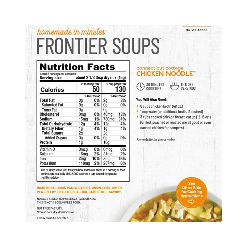 Frontier Soups Homemade In Minutes connecticut cottage Chicken Noodle, 4.25