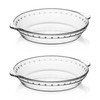 Sweejar Glass Pie Pan for Baking(2 pack), 9.5 Inches Round