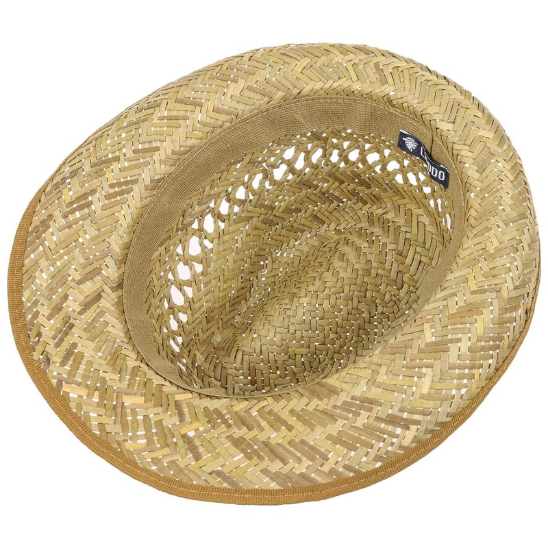 Lipodo Carovigno Vented Crown Straw Hat - Fedora Design -