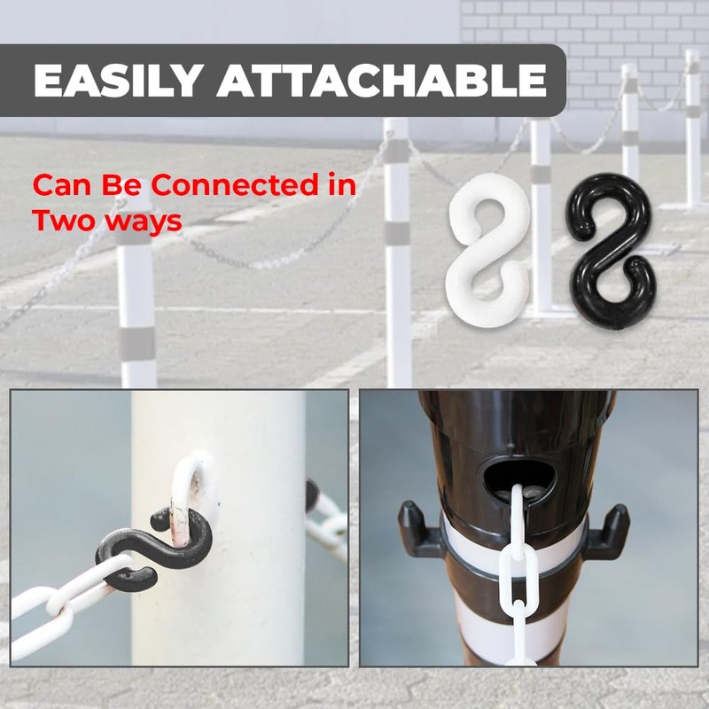 10 Meter 6MM Thickness Plastic Chain - Black & White