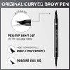 Augenbrauenstift Härchenzeichnung, 2-in-1 Dual-Ended Microblading Augenbrauenstift Wasserfest und Eyeliner, Curved