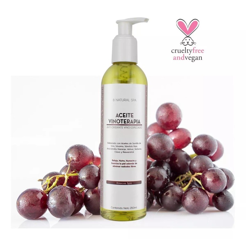 Nuestra Tierra Cosmética Aceite Vinoterapia Con Resveratrol Masaje Spa 250ml