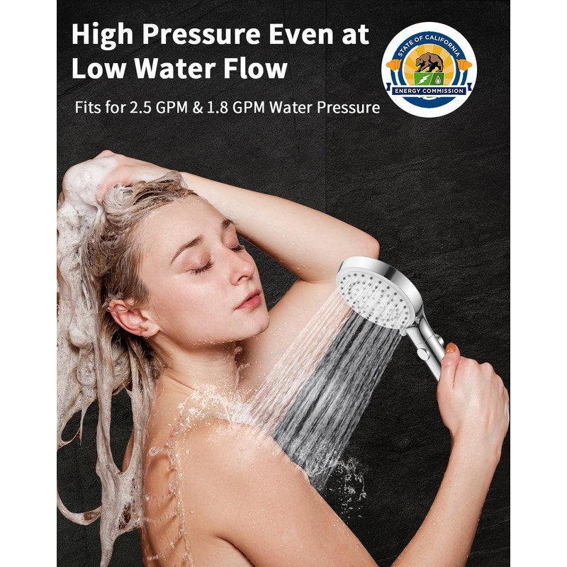 FASDUNT Shower Head with Handheld, High Pressure Handheld Shower Head