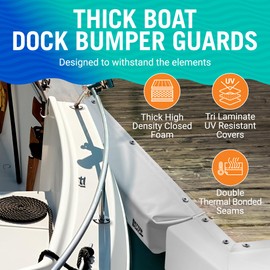 Boat Dock Bumper Guards with Screws Dock Boat Bumpers for Dock Edge or Piling Bumpers for Boat Dock Vertical Pole Post Boat Dock Accessories Marine Grade Pads for Horizontal Deck or Pier Fenders 59"