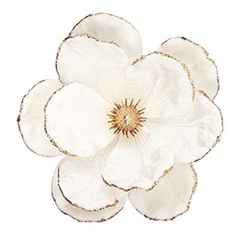 KI Store Árbol de Navidad Flor de Pascua Adornos Florales Artificiales de Terciopelo Paquete de 6 para Decoración de Árbol de Navidad Centro de Mesa de Boda Magnolia Blanco Crema