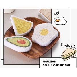 4 Pack Hauzian Cellulose Compressed Sponges Non-Scratch Pop-Up Eco-Friendly Biodegradable Cleaning Dish Sponges