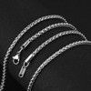 HZMAN 3.0 mm Stainless Steel Wheat Chain Necklaces for Men