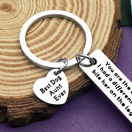 Vadaka for Dog Aunt Gift Keyring Funny Pet Lovers Gift Dog Lover Gift Keychain Keyring Best Dog Aunt Ever Keyring Dog Owner Gift Dog Lovers Keyring Keychain Christmas Birthday Gift for Dog Aunt