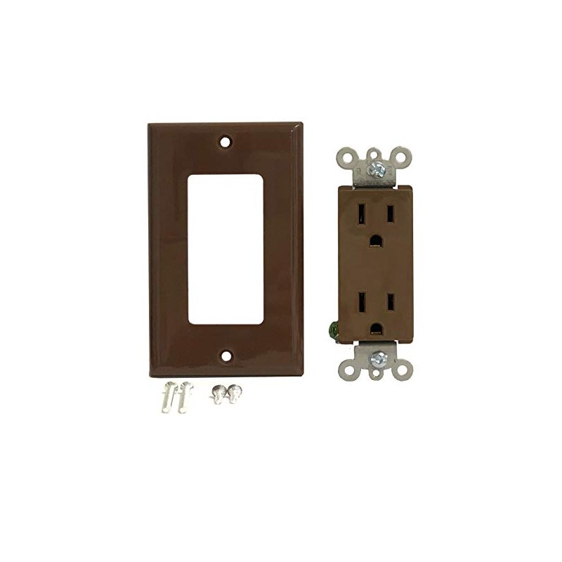 RiteAV 15A Electrical Duplex Receptacle Wall Outlet Plate 1 Gang