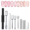 Saviland Cat Eye Magnet 9PCS Cat Eye Gel Nail Polish Magnet Tool Set for Nails Strong Suction Nail Magnet Stick Square Round Magnet Stick Various Cat Eye Effects Nail Sal on Both Ends / Saviland 캣아이 마그넷 네일용 9PCS 캣아이 젤네일 폴리시 마그넷 툴 세트 강력한 흡입 네일 마그넷 스틱 스퀘어 라운드 마그넷 스틱 다양한 캣아이 효과 양쪽 끝 네일 살