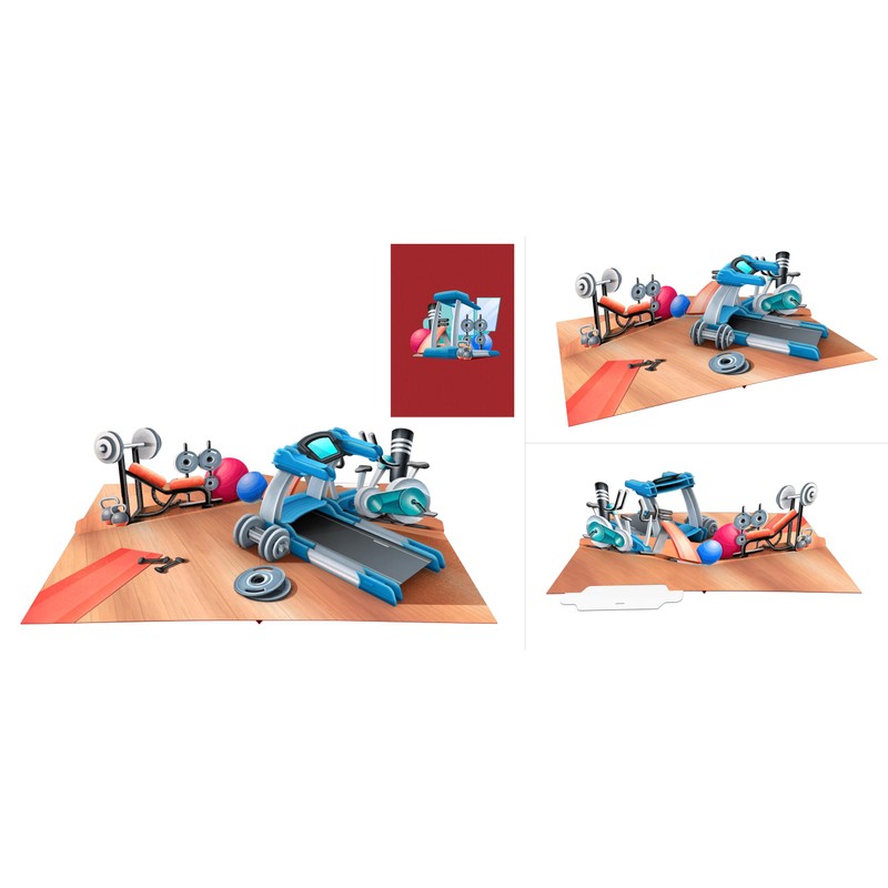 ASVP Shop 3D Fitness Exercise Card - Pop Up with