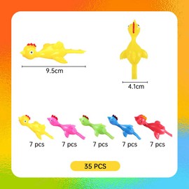 IUKUNNE 35 Pieces Catapult Chicken, Catapult Rubber Chicken, Stretchy Flying Chicken, Slingshot Chicken, Chicken Stretch Flying, Flying Chicken Toy Rubber, Novelty Prank Toy for Indoor Use