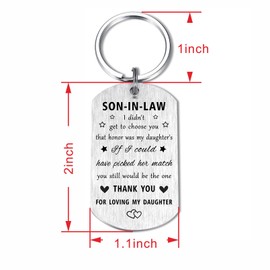 Resdink Son-in-law Gifts from Mother-in-law - I Love My Son in law Keychain, Best Gifts for Son-in-Law Birthday Unique, Father's Day Present for Son-in-Law Wedding Day Gift Ideas