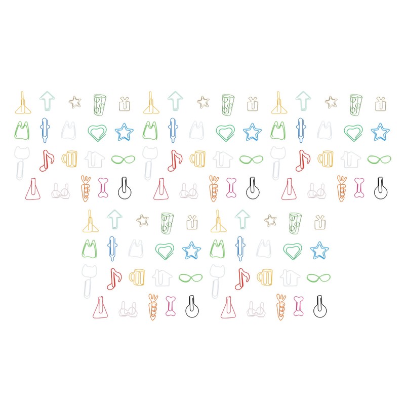 100Pcs Cute Paper Clips 20 Shapes Adorable Fun Metal Paper