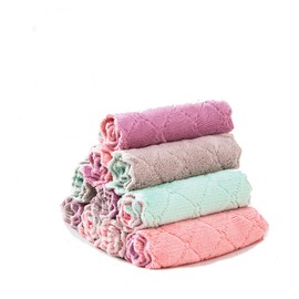 Dusenly 10 Pack Microfibre Dish Cloth Ultra Absorbent Soft Kichen Cloth Towels for Washing Dish Rags Fast Drying Cleaning Towels, Random Color