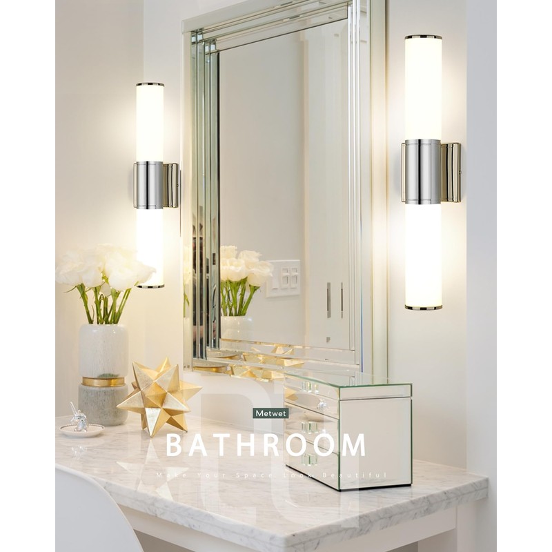 METWET Bathroom Light Fixtures, 2-Light Vanity Lights for Mirror with