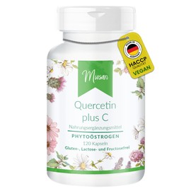 Quercetin plus C - PHYTOÖSTROGEN - 120 Kapseln - Hochdosiert - 100% Vegan – Herstellung & Laborprüfung in Deutschland | MIOSAN® CLUB - Exklusives Wohlbefinden