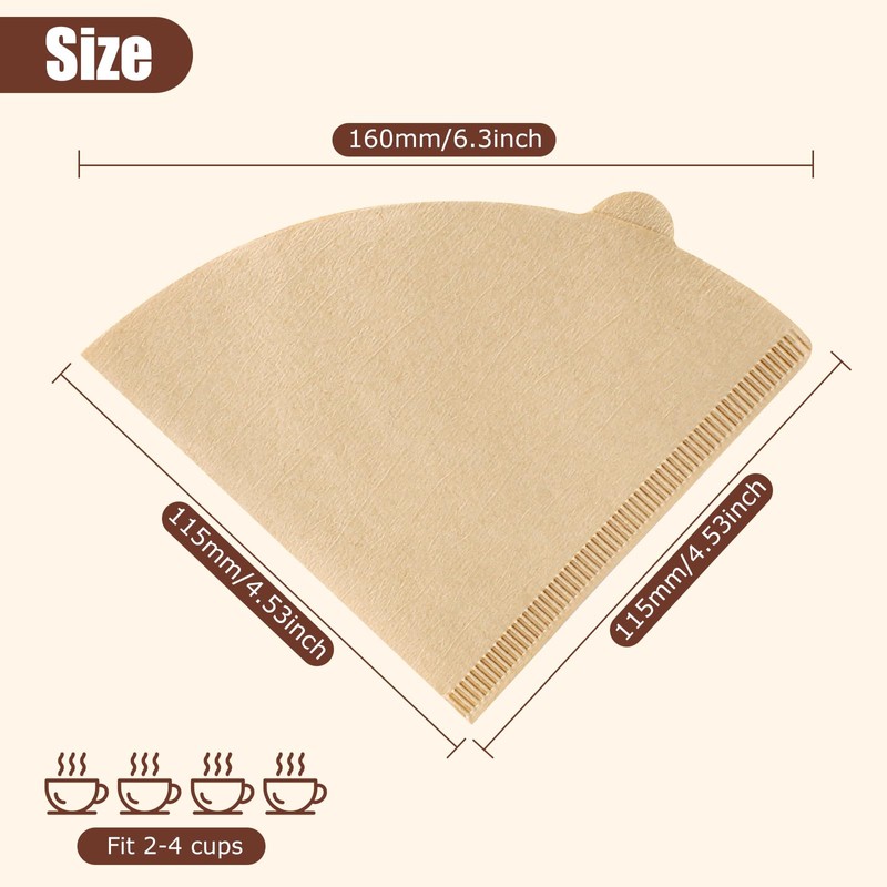100 Count Coffee Filter 2-4 Cup Preserves Flavor and Convenience